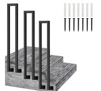 Rampes d'escalier extérieures,Rampe d'escalier en métal Noir pour 1 Marche,kit de rampes de Transition à Montage latéral,Garde-Corps en U pour marches en béton,en Brique ou en Bois(55cm)