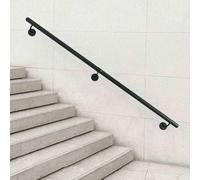 Rampes d'escalier extérieures, rampes d'escalier en fer pour escaliers intérieurs, garages, sous-sols, porches, barres d'appui de sécurité noires mates pour personnes handicapées et seniors(80cm)