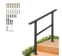 Rampes d'escalier extérieures | Rampes réglables en acier galvanisé pour 1 à 2 marches avec kit d'installation | Rampe de sécurité antidérapante pour porche(C,80cm/32inch)
