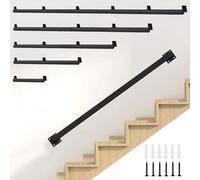 Rampes d'escalier - Kit Complet, Rampe d'escalier avec Support Mural, Barre d'appui de sécurité en Fer forgé en métal Noir pour intérieur et extérieur (Size : 80cm)