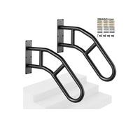 VEVOR Main courante d'escalier pour marche extérieur, 737 mm, rampe de sécurité murale U pour 1-3 marches, finition noire mate, rampe escalier pour personnes âgées, femmes enceintes, handicapées, 2PCS