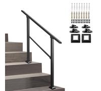 Rampes d'extérieur pour 2 à 3 marches, rampes d'escalier réglables au sol, rampes de transition pour porche, jardin, entrée de maison, barre de support de sécurité(Height 95cm,150cm/59inch)