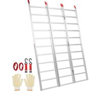 Rampes en aluminium, Rampe pliante triple avec sangles de charge, 700 kg Rampe de chargement pliante pour motos, tracteurs, ATV/UTV, camions, tondeuses à gazon, fraises à neige, 1956 x 1379 x 38 mm 1