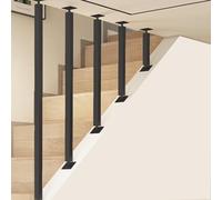 Rampes en fer pour greniers et escaliers - Barre de sécurité avec kit d'installation - Séparateurs muraux et garde-corps d'escalier - Colonnes en fer durables pour des espaces sécurisés.