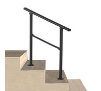 Rampes en métal noir, rampes de transition à montage au sol pour 1 à 3 marches, rampe d'escalier extérieure réglable pour porche et jardin(Height 95cm,120cm/47inch)
