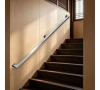 Rampes murales pour marches extérieures ou escaliers intérieurs，rampes d'escalier modernes，1m 1.5m 2m 2.5m 300cm 6m kit de rampe d'escalier en acier inoxydable(270cm)