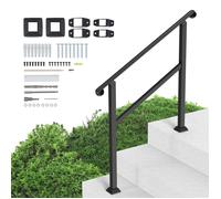 Rampes pour Marches Extérieures-VEVOR-1016 x 84 x 905 mm-avec Kit D'installation-Rampe de Porche et Rampe de Terrasse-Noir