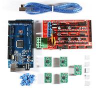 RAMPS 1.4 Set / Kit pour imprimante 3D RepRap - Mega 2560, RAMP Shield, 5 x A4988, câble USB, compatible Arduino