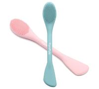 RamPula Brosse de nettoyage du visage 2 en 1 en silicone pour masque facial et brosse pour le visage pour exfolier les points noirs, enlever le maquillage, applicateur de boue, argile, lotion pour le