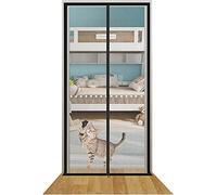 RAMSER Porte Moustiquaire Renforcée for Chat s'adapte À La Taille De La Porte 140 Cm X 220 Cm. (Color : Schwarz, Size : 140x220cm)