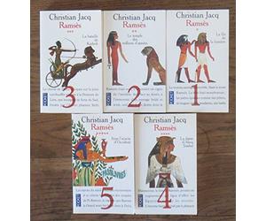 RAMSÈS EN 5 TOMES COMPLET : 1 Le Fils de la lumière - 2 Le Temple des millions d'années - 3 La Bataille de Kadesh - 4 La Dame d'Abou Simbel - 5 Sous l'acacia d'Occident