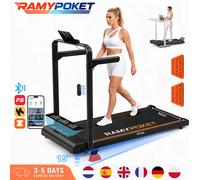 RAMYPOKET Tapis De Marche pliable Inclinable 15%,Treadmill 12km/h,App/LED,Tapis De Marche Bureau 150kg max charge Tapis De Course pliable inclinable 9%