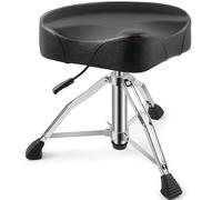 Ramzi Drum Throne, siège de batterie résistant Airlift, tabouret réglable style moto, tabouret de batteur avec double entretoises antidérapantes et selle de tambour