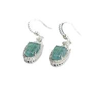 Ran A-Grade Jade Ice Seed Blue Water Leaf Boucles d'oreilles for femme - Bijoux élégants et uniques
