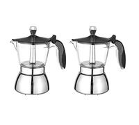 Ranber Lot de 2 cafetières à expresso de 4 tasses sur la cuisinière, cafetière cubaine avec percolateur, cafetière à expresso Premium Moka