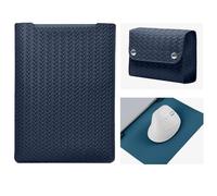 RanBluu 13,3/14 Pouces Housse Ordinateur Portable pour MacBook Air 13,6"/MacBook Pro 14" M4 M3 M2 M1, PU Cuir Ordinateur Portable pour HP Dell Lenovo Surface Laptop, Bleu