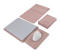 RanBluu 15/15.6/16 Pouces Housse Ordinateur Portable pour MacBook Air 15"/MacBook Pro 16" M4 M3 M2 M1, PU Cuir Ordinateur Portable pour HP Dell Lenovo Surface Laptop, Rose