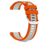 RanBluu 20 mm Bracelet pour Garmin Forerunner 165/Forerunner 165 Music/Vivoactive 5, Silicone Bande, Bracelets de Sports Remplacement pour Garmin Venu Sq 2/Sq 2 Music/Venu 2 Plus, Blanc & Orange