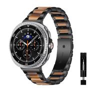 RanBluu Bracelet de rechange en métal galvanisé pour Samsung Galaxy Watch 8 40 mm, 44 mm/8 Classic, 46 mm, avec double boucle déployante, pour homme et femme, Métal