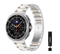 RanBluu Bracelet de rechange en métal galvanisé pour Samsung Galaxy Watch 8 40 mm, 44 mm/8 Classic, 46 mm, avec double boucle déployante, pour homme et femme, Métal