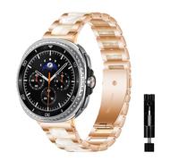 RanBluu Bracelet de rechange en métal galvanisé pour Samsung Galaxy Watch 8 40 mm, 44 mm/8 Classic, 46 mm, avec double boucle déployante, pour homme et femme, Métal