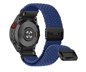 RanBluu QuickFit 26 mm Nylon Bracelet Compatible avec Garmin Tactix 8 51mm/fēnix 8 51mm/Enduro 3/Fenix 7X/Fenix 6X/5X, Bracelet Magnétique, Bande de Remplacement Pour Garmin Descent Mk3i, Bleu