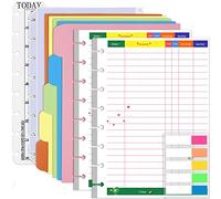 Rancco Recharges de planificateur budgétaire junior, 180 pages, 8 anneaux perforés, inserts de papier financier avec onglets d'index, intercalaires, sac à feuilles mobiles, règle pour Circa, Arc, TUL