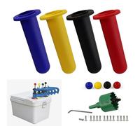 RANCH CHOICE 4 tubes de seringue à code couleur, trous de placement pratiques pour seringues sur refroidisseur de vaccins, avec kit de scie cloche et 4 boutons de tige de piston colorés