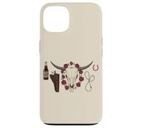 Ranch de Style campagnard Western Bull Roses Skull Coque pour iPhone 13