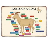 Ranch Decor Goat Anatomy Diagram Metal Sign Vintage Wall Art for Farm Barn Study 8 X 12 in