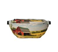 Ranch View Grand sac banane à bandoulière, cadeau pour profiter du sport, festival, entraînement, voyage, course à pied, décontracté, noir, taille unique, Noir , Taille unique