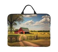 Ranch View Housse pour ordinateur portable 14" - Sac de transport pour voyages d'affaires, bureau - Avec bandoulière et porte-documents
