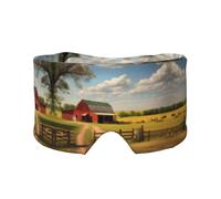 Ranch View Masque de sommeil imprimé pour les yeux et les oreilles (67 x 12 cm) Convient pour les voyages, le yoga, le repos profond à l'intérieur et à l'extérieur