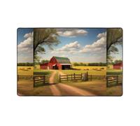 Ranch View Tapis en flanelle douce 152,4 x 99,1 cm, mousse à mémoire de forme, idéal pour le salon et le bureau.