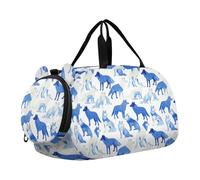 Ranch Wolf Sac de sport bleu avec compartiment à chaussures grande capacité pour voyage, natation, danse, ballet bolso viajero