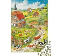 Ranchs Puzzle 1000 Pièces Jouet en Bois Cadeau Unique De l'art De La DécoRation Jeu ÉduChatif Challenge Toy Adultes & Enfants des 14 Ans 1000pcs (75x50cm)