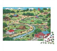 Ranchs Puzzle Adulte 1000 Pièces ÉduChatif Challenge Toy Artisanat Cadeau Famille Décoration Intérieure Jeu D'adresse pour Toute La Famille 1000pcs (75x50cm)