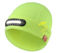 RANCOVY Bonnet Bluetooth avec lumière, bonnet tricoté musical avec casque et micro haut-parleur intégré, bonnet LED avec Bluetooth pour homme et femme, jaune