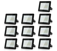 Randaco 100W Projecteur Extérieur LED, 10pcs Spot LED Blanc Chaud Éclairage 3000K, Super Brillant Lumineux 8500LM IP66 Etanche Lampe LED Extérieur, Utilisé pour l'éclairage Routier Jardin Allée
