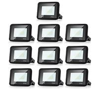 Randaco 10W Projecteur Extérieur LED, 10pcs Spot LED Blanc Chaud Éclairage 3000K, Super Brillant Lumineux 900LM IP66 Etanche Lampe LED Extérieur, Utilisé pour l'éclairage Routier, Jardin, Allée