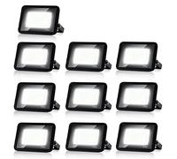 Randaco 20W Projecteur Extérieur LED, 10pcs Spot LED Blanc Chaud Éclairage 3000K, Super Brillant Lumineux 1700LM IP66 Etanche Lampe LED Extérieur, Utilisé pour l'éclairage Routier Jardin Allée