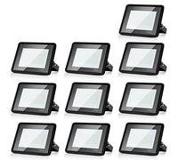Randaco 50W Projecteur Extérieur LED, 10pcs Spot LED Blanc Chaud Éclairage 3000K, Super Brillant Lumineux 4250LM IP66 Etanche Lampe LED Extérieur, Utilisé pour l'éclairage Routier Jardin Allée