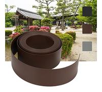 Randaco Bordure de pelouse, en plastique, marron, longueur : 10 m, hauteur : 14 cm, empêche la repousse du gazon, avec bord supérieur rond