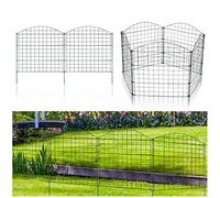Randaco Clôture de Jardin, Clôture d'étang en Métal, 11 pièces - 5 éléments de clôture et 6 barres de fixation, Clôture de protection pour étang, Jardin Motif Paysage (supérieurs)