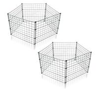 Randaco Clôture de Jardin, Clôture d'étang en Métal, 22 pièces - 10 éléments de clôture et 12 barres de fixation, Clôture de protection pour étang, Jardin Paysage, Chiens Clôture (droit)