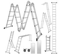 Randaco Échelle Multifonction 7 en 1 en Aluminium 582 cm 4 x 5 - Échelle Pliante - Échelle de Travail - Échelle Simple - Plate-Forme de Travail