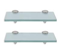 Randaco Lot de 2 étagères en verre mat avec support mural et verre de sécurité ESG de 8 mm et support, idéales comme étagère de douche/étagère de salle de bain pour salle de bain, cuisine, balcon (30