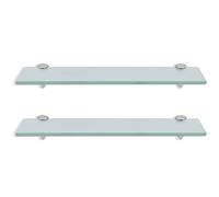 Randaco Lot de 2 étagères en Verre Transparent avec Support Mural et Verre de sécurité ESG de 8 mm et Support, idéal comme étagère de Douche/étagère de Salle de Bain(30 x 10 x 0,8 cm)