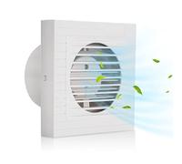 Randaco Lot de 2 ventilateurs muraux 100 mm - Fonctionnement silencieux - Blanc - Pour salle de bain, cuisine, WC, salle de bain