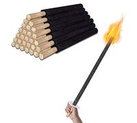 Randaco Lot de 200 torches en cire naturelle avec long manche, temps de combustion 45 min, torches de jardin pour extérieur, jardin, randonnée nocturne, Noël St Martin